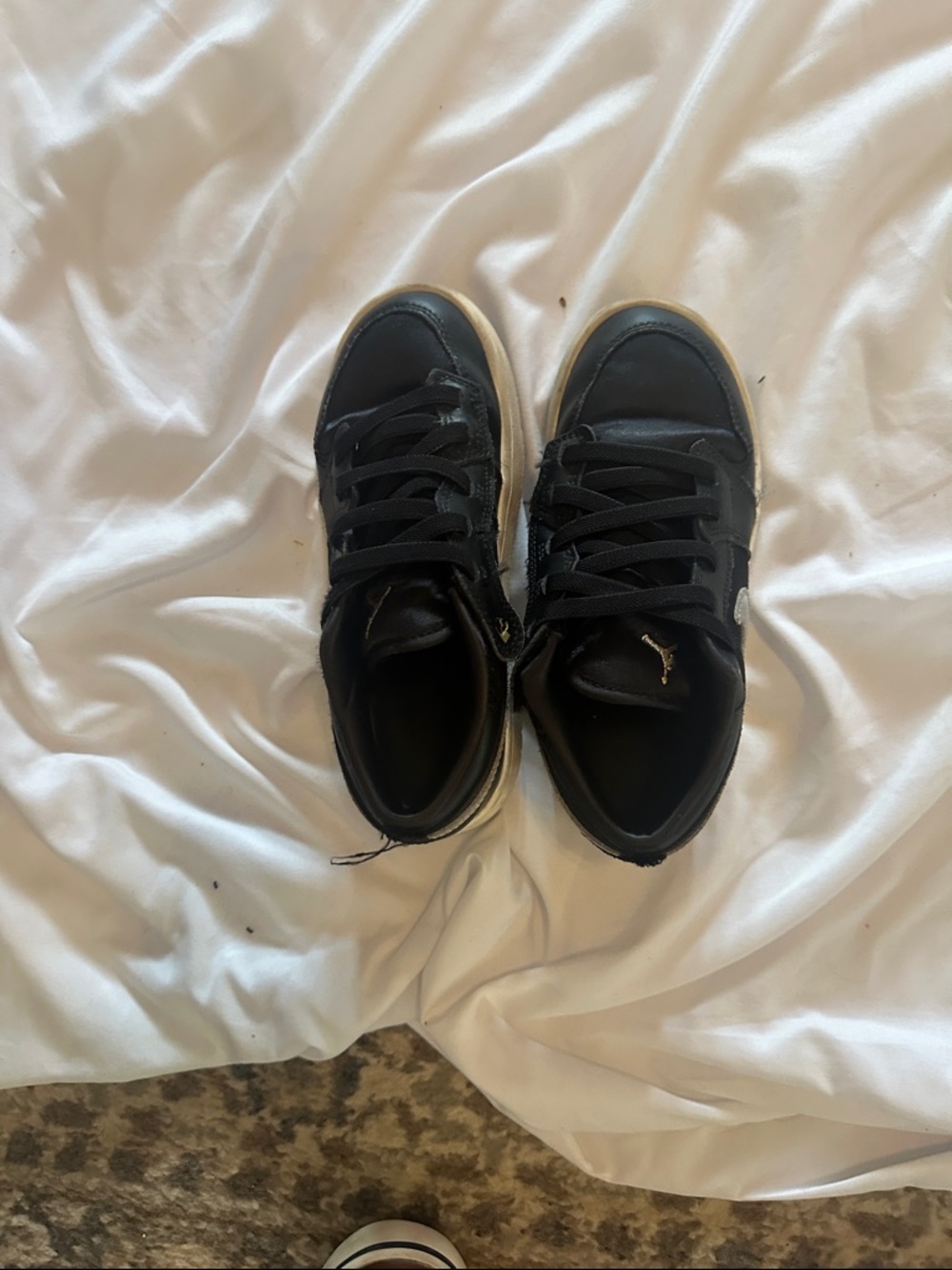 Nike Kids Black Sneakers with Cream Soles